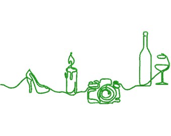 Night Out Line Art - Machine Embroidery Design