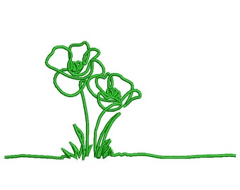 Flower Line Art - Machine Embroidery Design