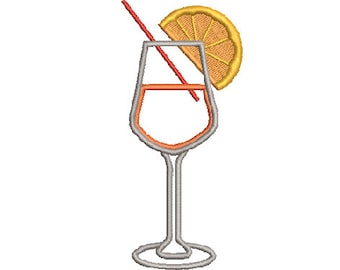 Verre Aperol Spritz - Conception de broderie machine