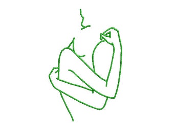 Embrace Line Art - Machine Embroidery Design