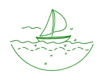 Sailboat - Machine Embroidery Design