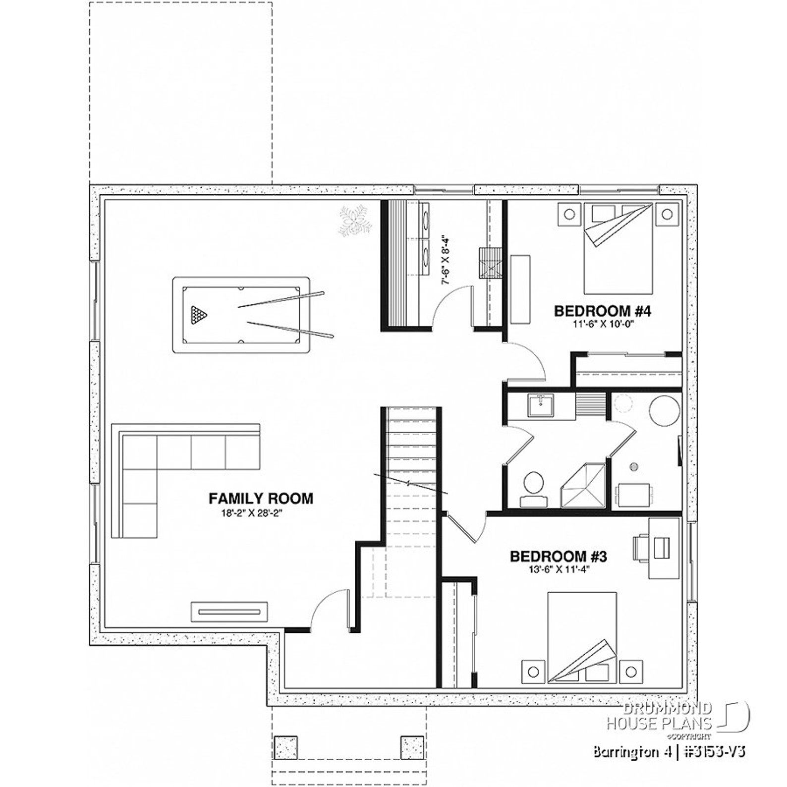 BARRINGTON 4 farmhouse Plan 3153V3 Plan De Maison 2 à 4 Etsy