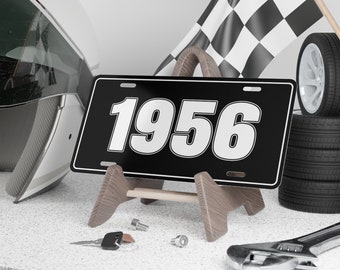 1956 Year License Plate, Vanity License Plate, Front License Plate, Novelty Plate, Vintage Car Plate - BLACK PLATE