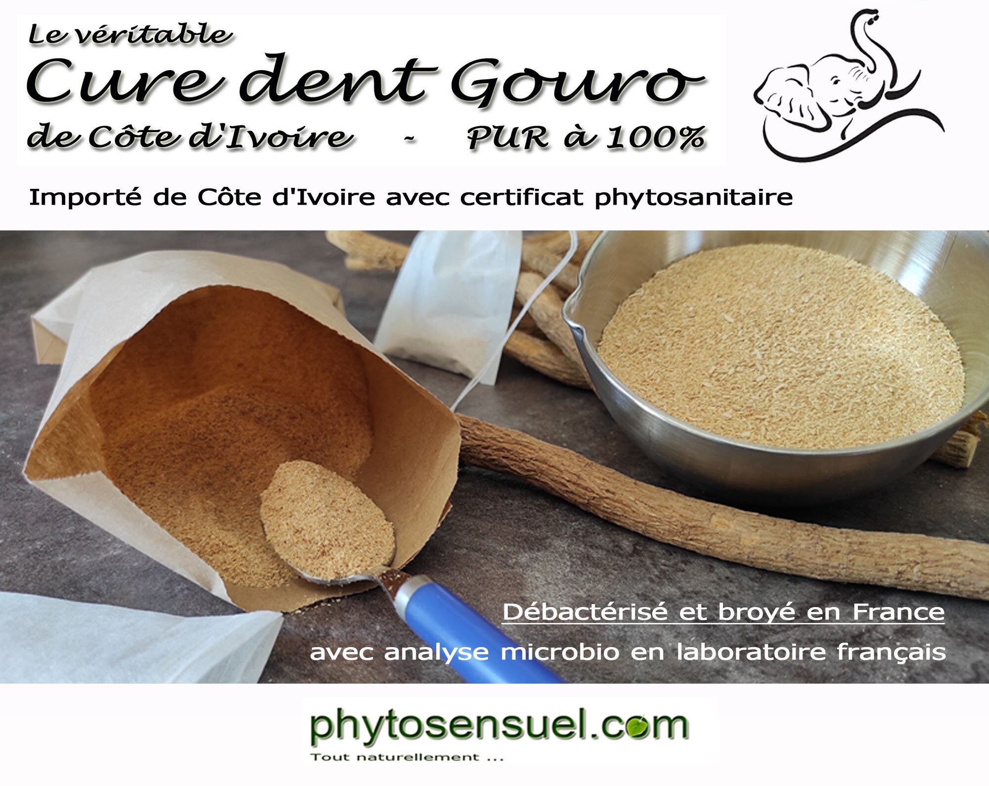 Poudre D'Écorce De Cure-dent Gouro 100g - Tonique Libido Et énergie Sexuelle - Produit Naturel