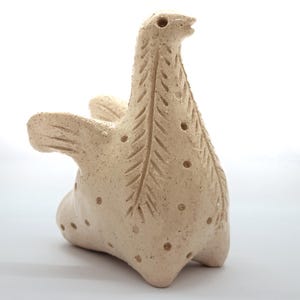 Handmade Ceramic  Whistle – Small Pottery Ocarina, Unique Clay Bird Figurine Gift