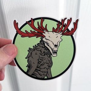 Wendigo (circle) vinyl decal sticker cryptid 3.5&quot;