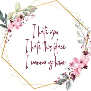 PNG | Sublimation | I Hate You I Hate This Place I Wanna Go Home