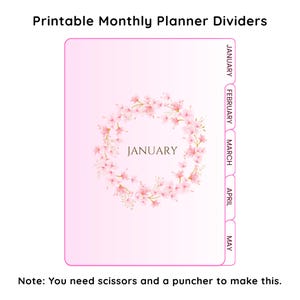 Monthly Planner Divider Templates, Planner Tabs, Printable Planner Divider, Journal Tabs Templates, Index Tabs, DIY Planner Dividers, PLR