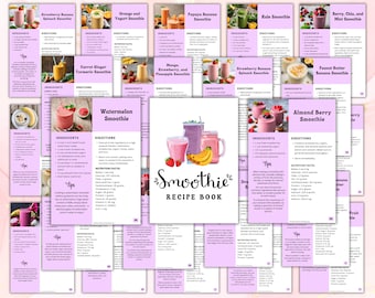 Printable Smoothies Recipe Book, Gut Health, Gut Healing Smoothie Guide, Protein Rich Smoothies, Smoothies Ebook Cookbook Instant Download