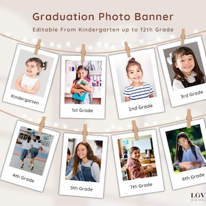 Graduation Photo Banner, Modern Graduation, Middle School Graduation, Class of 2025, Graduation Banner, Graduation Party, Custom Backdrop