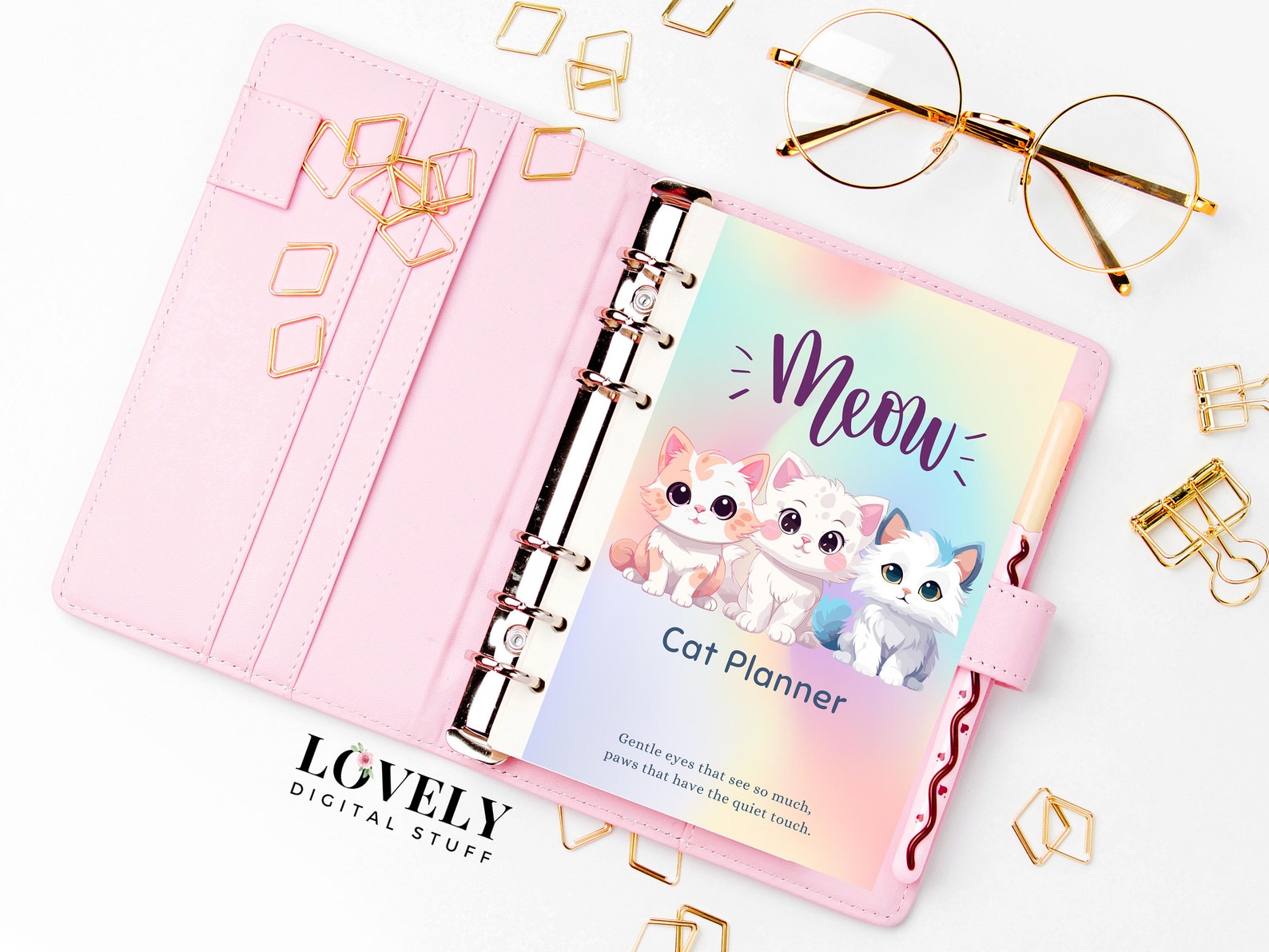 Cat Planner PDF, Cute Cat Monthly Planner Templates, Printable Cat ...