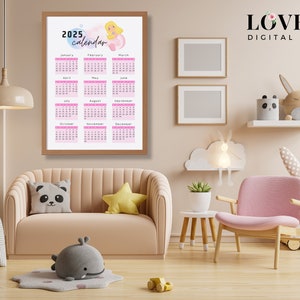 2025 Printable Calendar, Mermaid Calendar Template, Mermaid Fantasy ...