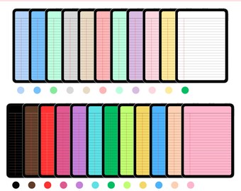 Plantilla de papel digital rayado de 23 colores (PLR)
