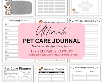 Minimalist Dog Care Journal: Printable Pet Planner (PDF & PNG)