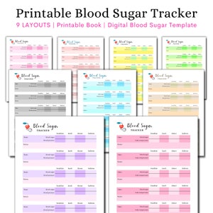 Blutzucker-Tracker, Blutzucker-Tracker, Diabetes-Tracker, Diabetes druckbarer Planer, Glukose-Tracker, Gesundheitstracker, A4, A5, PDF