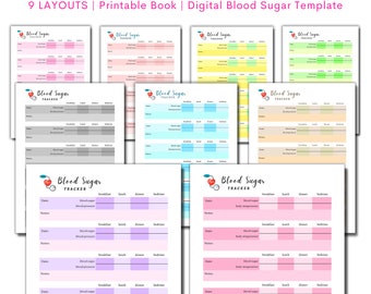 Blood Sugar Tracker, Blood Sugar Log, Diabetes Tracker, Diabetes Printable Planner, Glucose Log, Health Tracker, US Letter Size, A4, A5, PDF