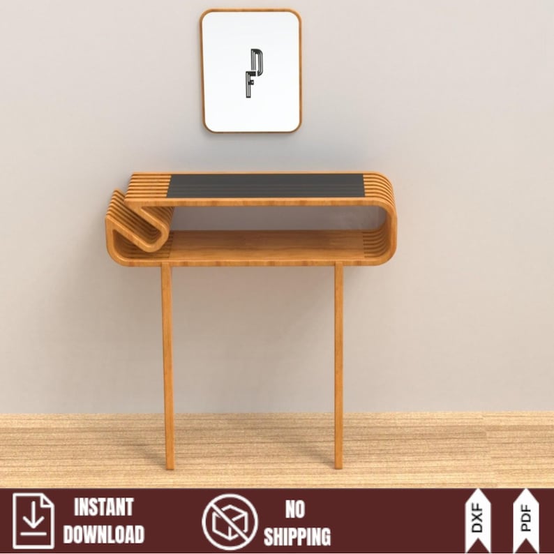 Parametric Entry Table Parametric Console Table Plan, CNC Cutting DXF, Modern Entryway Plywood ...