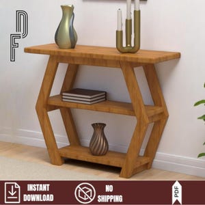 DIY Console Table Woodworking Plan - Easy Beginner Hall Table Project - Instant PDF Download