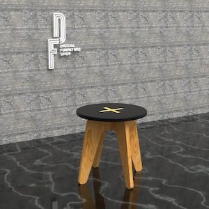 Hocker / Moderner Hocker / Digitale Möbel / DIY / Easy Montage / CNC, Lasercutting-Dateien