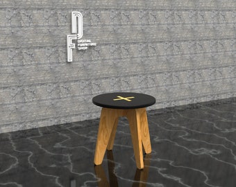 TABURETE/Taburete moderno/Muebles digitales/Bricolaje/Fácil montaje/Archivos de corte por láser y CNC