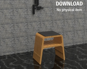 Modern Parametric Stool | CNC & Laser Cut Files | DIY Digital Plan