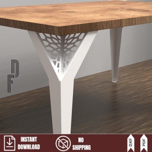 Tree Pattern Steel Furniture Legs DXF CNC Cut Dining Desk Base Digital Download Plan