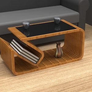 Coffee Table, Parametric Design, Digital Furniture, Minimalist Coffee Table, DIY, Cnc cutting files