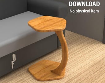 Digital Minimalist C Type Coffee Table, DIY Side Table, Digital Furniture, Home Decor, Cnc Cutting Files