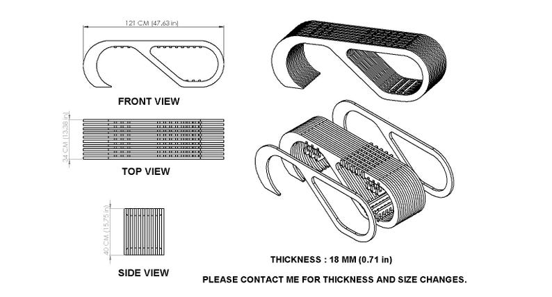 Parametric Bench Plan, Digital Furniture Design, CNC Woodworking Files ...