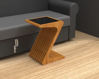 Z-Shaped Side Table, Minimalist Side Table, Digital Furniture, Cnc Cutting Files, Dxf, Dwg, Pdf