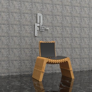 Parametric Chair, Digital Parametric Furniture, Easy Assemble DIY CNC Ready Cutting Files