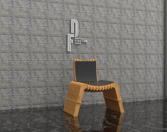 Parametric Chair, Digital Parametric Furniture, Easy Assemble DIY CNC Ready Cutting Files