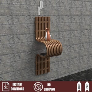 Wavy Wall Console Table Design | Parametric Shelf Vector Files | Entryway Organizer | Laser Cut Wood Plans | Instant Download PDF DXF
