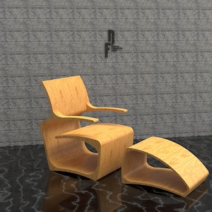 Nowoczesne pliki do cięcia CNC krzeseł parametrycznych (DXF)