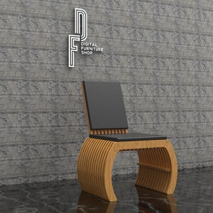 Parametric Chair, Digital Parametric Furniture, Easy Assemble DIY CNC Ready Cutting Files