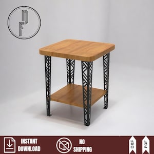 Geometrische stalen meubelpoten DXF-bestand CNC-gesneden bijzettafelbasis digitaal plan