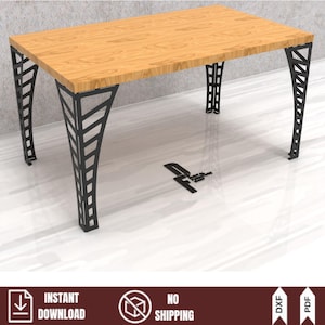 4er Pack Muster Stahl Möbelbeine DXF CNC Cut Couchtisch Digitaler Plan