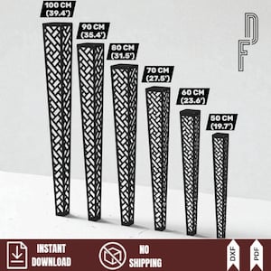 Multi-Size Steel Console Furniture Legs DXF CNC Cut Desk Bar Base Digital Plan