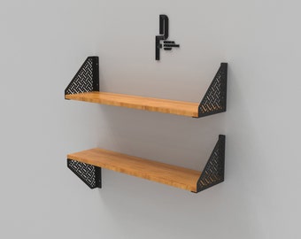 Soporte para estante, archivo de soporte para estante flexible cortado con láser CNC con patrón digital, plan de proyecto de bricolaje, decoración del hogar