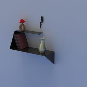 Modern Metal Wall Shelf Design, Minimalist Floating Shelf, Bending Plans, Sheet Metal Cnc Laser Plasma Cutting DXF PDF