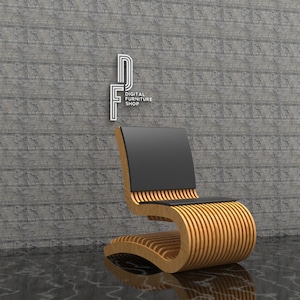 Ergonomic seating Chair, Digital Parametric Furniture, Easy Assemble DIY CNC Ready Cutting Files