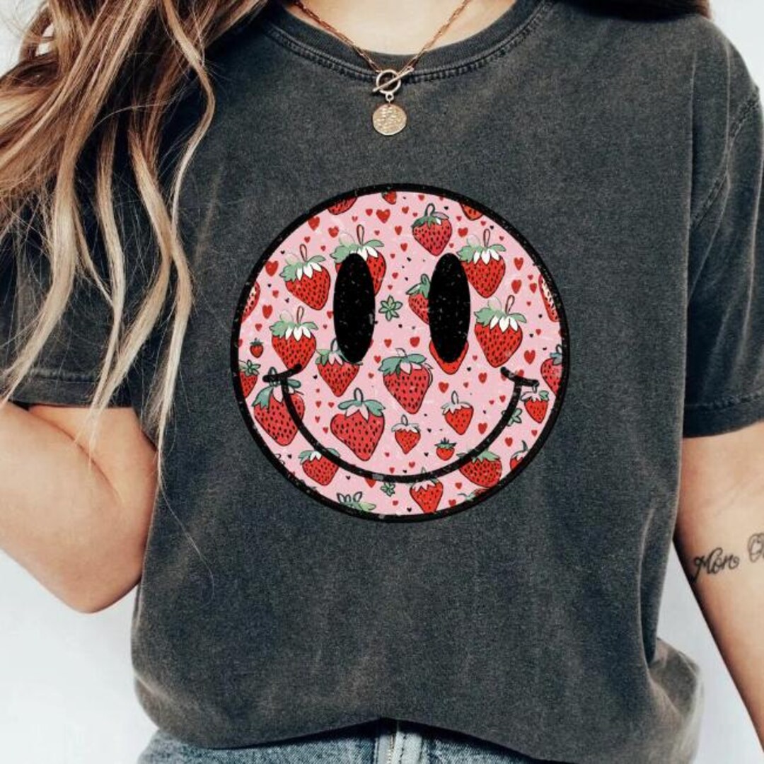 Strawberry Smiley Face Digital Download - Etsy
