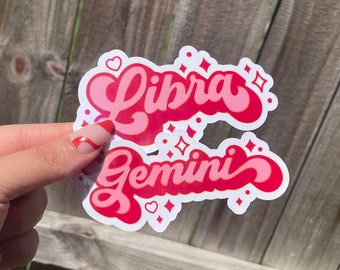 Holographic Zodiac Sign Sticker: Weatherproof Vinyl Die Cut