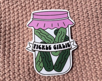 Pickle Girlie Sticker | Weatherproof Matte Vinyl Stickers | Gifts for Friends