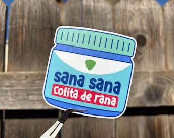Sana Sana colita de Rana Aufkleber | Wetterfestes mattes Vinyl | Latein Geschenk