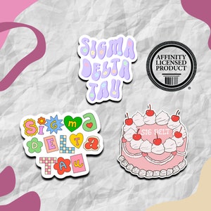 Sigma Delta Tau Sorority Sticker: Weatherproof Vinyl Greek Gift