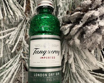 Uncycled Tanqueray gin bottle Christmas ornament