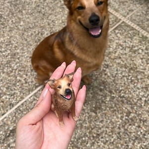 カスタム犬の置物：ポリマークレイのペットケーキトッパー、犬好きの方へのギフト