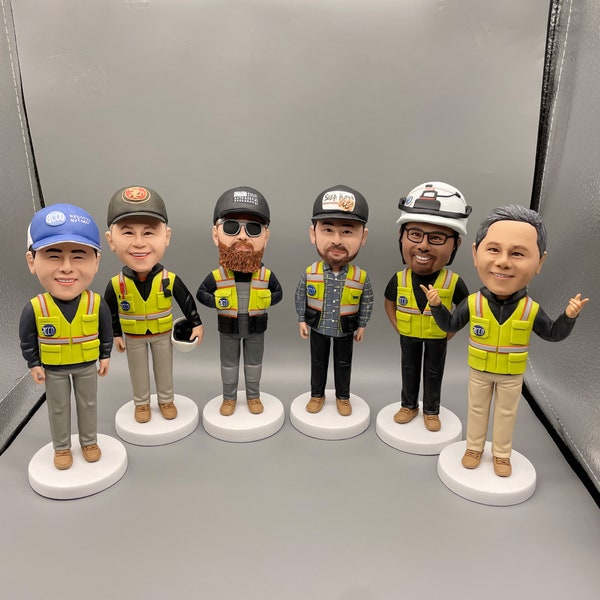 Custom bobblehead doll; Gifts for bosses, personalized construction worker bobbleheads, anniversary Christmas gifts for bosses and friends