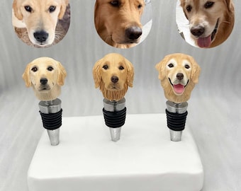 Personalized Dog Head Bottle Opener: Custom Pet Portrait Wine Stopper